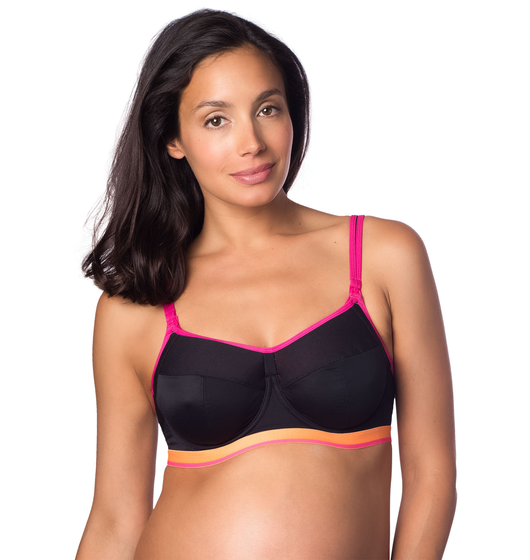 Activate Nursing Sports bra (Black) by Hot Milk - Maternity Bras