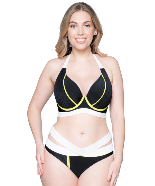 Graphic Beach Halter Bikini Top by Curvy Kate
