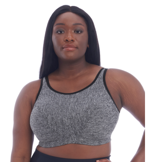Non Wired Sports Bra (Pewter Heather) by Goddess