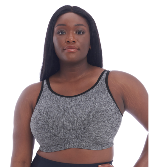 Non Wired Sports Bra (Pewter Heather) by Goddess