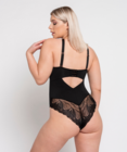 Indulgence Stretch Lace Body Suit Black