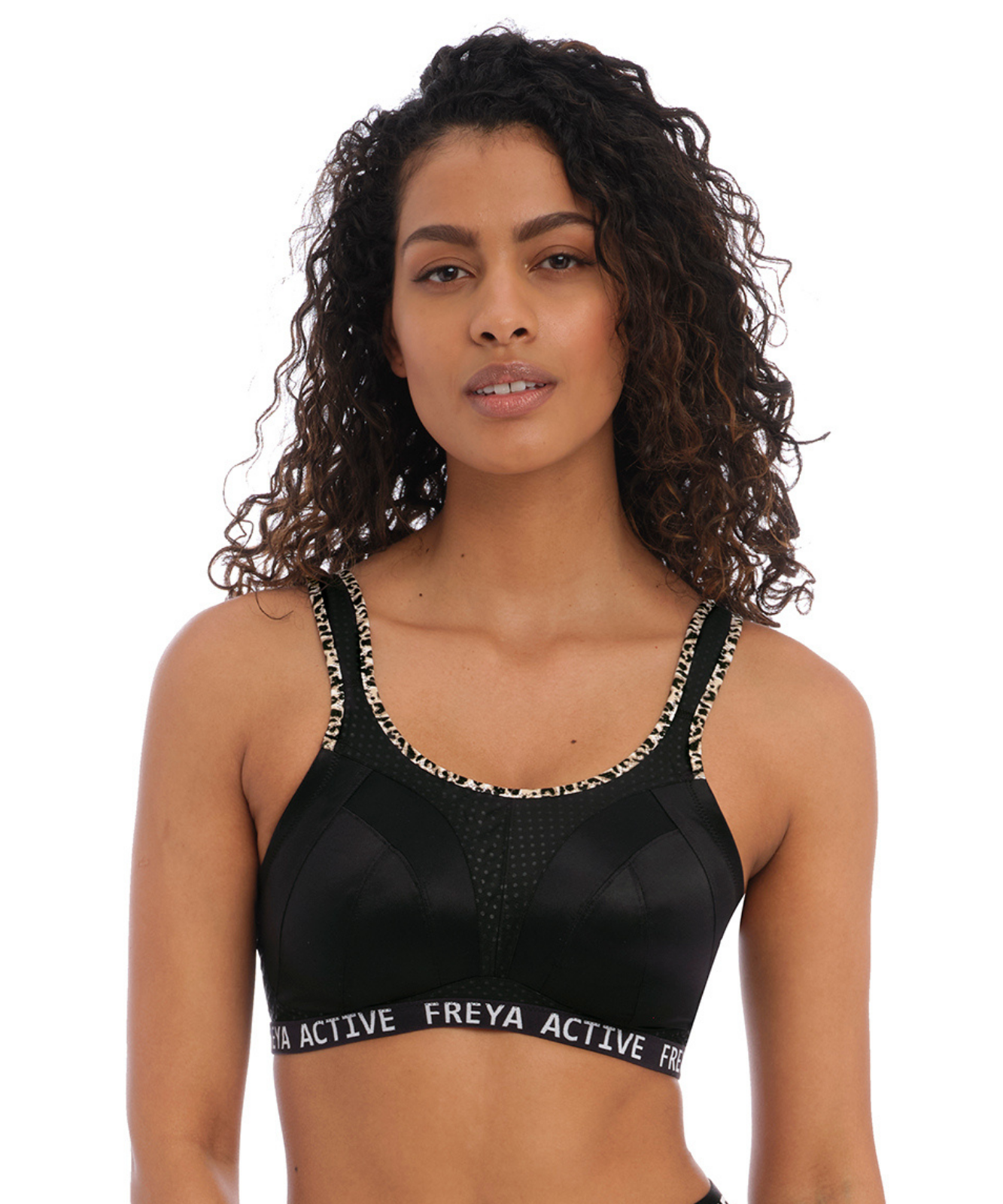 Dynamic Non-wired Sports bra (Pure Leopard) by Freya - Non-Underwired bras