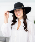 Ruby Wide Brim Hat (Black) by Sundaise 