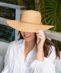 Rochelle Wide Brim Hat (Caramel) by Sundaise