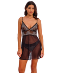 Lace Perfection Chemise (Black & Ivory) by Wacoal