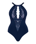 Indulgence Stretch Lace Body Suit (Navy) by Scantilly