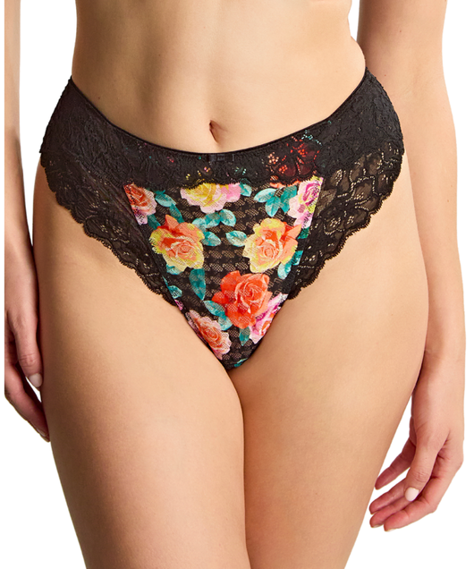 Envy High Waist Brazilian (Black Rose) by Panache